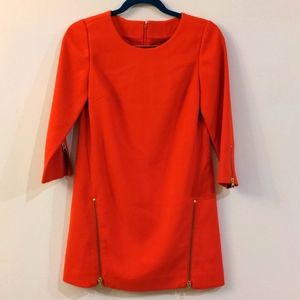 Red J.Crew zipper shift dress 2P